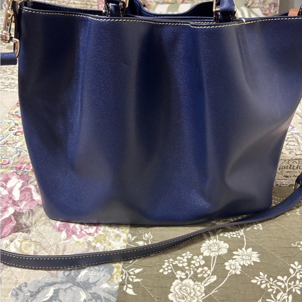 Dooney & Bourke Marine Blue Brenna Leather Bag - Picture 2 of 12